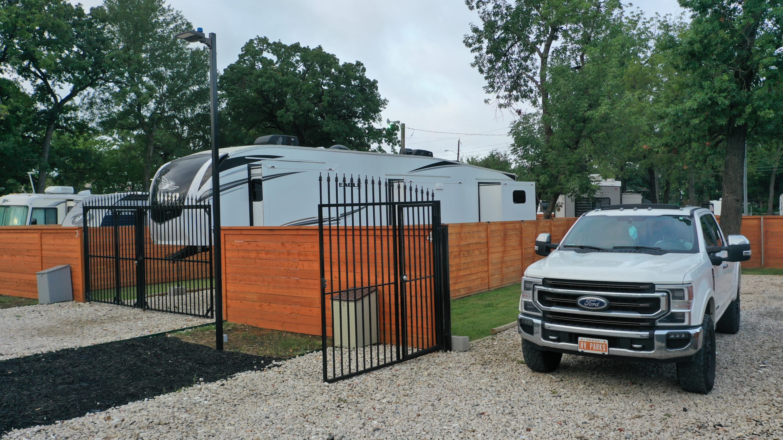 RV Park in Dallas Inmage of Shady Oaks RV Park Drone Sky View